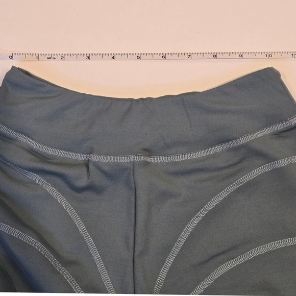 PrettyLittleThing PLT Sport Steel Blue Contrast Stitch Gym Leggings US 4 CMQ2790 - Picture 6 of 9